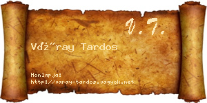 Váray Tardos névjegykártya